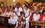 Los más pequeños también participaron en la ofrenda floral a la Virgen del Romero en la basílica