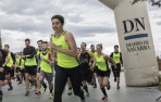 Lorea Basterretxea corre en una carrera de obstáculos celebrada en Zuasti