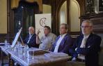 Desde la izq., José Mari Aracama, Víctor Manuel Arbeloa, José Antonio Asiáin y José Antonio Rázquin, en el coloquio sobre el Amejoramiento