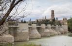 ESTADO ACTUAL Imagen que presentaba ayer el puente del Ebro de Tudela tras la limpieza que se ha llevado a cabo