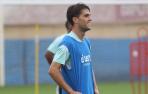 avi Martínez, en uno de sus primeros entrenamientos con el Albacete Balompié