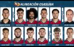 Alineación de Osasuna contra el Valencia