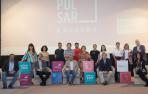 Participantes e invitados al programa ‘Impulsar Navarra’ celebrado ayer en el cine Lux de Fustiñana y presentado por Belén Galindo y Leyre Mateos