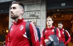 Moi Gómez, Pablo Ibáñez y Kike Barja, de camino a Balaídos