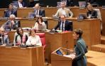Chivite, durante su intervención en el debate