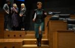 La presidenta de Navarra, María Chivite, momentos antes de su intervención este jueves en el Parlamento de Navarra