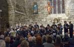 La iglesia de capuchinos de Sangüesa se llenó para presenciar el concierto de la Coral Nora.