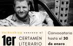 Cartel del I Certamen Internacional de relato corto en castellano para Universitarios David Beriain