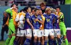 Japón celebra el gol de la victoria contra Alemania