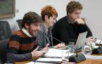 Buil (Podemos), Ruiz (Bildu) y Ramírez (Bildu), el jueves en la comisión