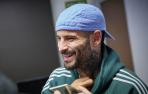 Rubén García, este jueves al terminar el entrenamiento horas después de conseguir el pase a las semifinales de la Copa del Rey