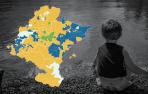 Mapa con los municipios según la tasa de menores empadronados