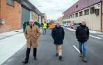 Raúl Bator, Bernardo Ciriza y David Campión en su visita a las obras de Berrioplano