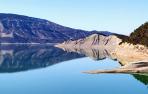 Los embalses de Navarra siguen aumentando su reserva de agua, aunque de forma leve esta semana. En la imagen, el embalse de Yesa el pasado 11 de febrero