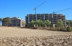 Edificio en construcción en la zona del lago de Barañáin en una imagen tomada el pasado mes de octubre