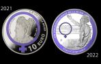 Monedas emitidas en homenaje a Emilia Pardo Bazán (2021) y Clara Campoamor (2022)