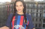 Rosalía luce el logo de 'Motomami' en la camiseta del Barça