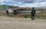 Trabajos en la zona afectada por el incendio