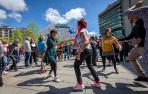 Fotos de la clase magistral de lindy hop en el festival Spring Lindy Weekend en Baluarte.