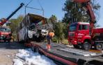Imagen del autobús accidentado en Almonte