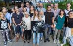 Inauguración de la muestra de pintura acrílica de Natalia Bellido, en el bar Pagoa de Pamplona