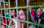 La afición de Osasuna, en la Plaza del Castillo