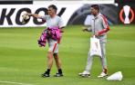 José Mendilibar durante un entrenamiento del Sevilla