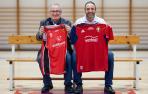 A la izquierda, Luis Sabalza Iriarte, presidente de Osasuna. A la derecha, Luis Sabalza Ortiz-Roldán, técnico del Basket Navarra