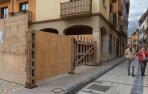 Los corrales de la calle Ruiz de Alda, instalados estos días para los encierros del fin de semana