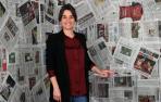 Begoña Alfaro, candidata de Contigo Navarra, en las instalaciones de Diario de Navarra
