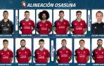 Alineación de Osasuna contra el Atlético