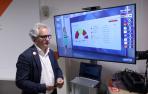 Pérez Nievas, en la sede de Ciudadanos y con los resultados electorales de fondo, este domingo