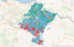 Mapa por secciones del voto al Parlamento