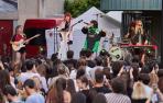 Imagen del concierto de Natalia Lacunza, en el peldaño anterior de la Escalerica sanferminera