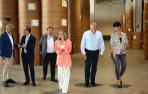 Desde la izda, Martínez (Geroa Bai), García Adanero (PP), Sesma (Cs), Ibarrola (UPN, Asiron (Bildu) y Saiz (PSN), el pasado 23 de mayo en las instalaciones de  ‘Diario de Navarra’