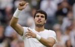 Carlos Alcaraz, en el partido contra Jeremy Chardy