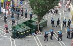 La Policía Municipal, en los accesos a la plaza del Ayuntamiento