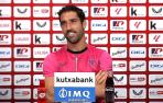 Raúl García durante una rueda de prensa con el Athletic Club