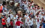 Octavo encierro de San Fermín en el tramo de Casa Seminario