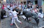 Octavo encierro de San Fermín en el tramo de Mercaderes