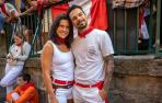 Maider Urriza y Adrián Cortázar, minutos antes del encierro