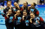Fukuoka-2023-World-Aqu(37966223) Cristina Arambula, Marina Garcia, Meritxell Mas, Alisa Ozhogina, Paula Ramirez, Sara Saldana, Iris Tio y Blanca Toledano, campeonas mundiales