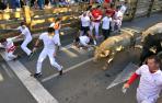 Fotos del sexto encierro de fiestas de Tudela 2023.