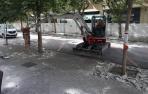 Fotos del comienzo de las obras del parking de la calle Sangüesa de Pamplona