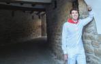 El alcalde de Tafalla, Xabier Alcuaz, en el patio Iribas de Tafalla