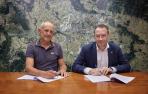 El presidente de la Mancomunidad de la Comarca de Pamplona, David Campión, y el rector de la Universidad Pública de Navarra, Ramón González