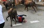 Aparatosa cogida en el primer encierro de Sangüesa