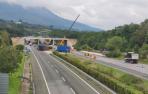 Imagen de las obras que se llevan a cabo en la A 10, autovía de Sakana