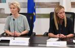 Ursula Von der Layer y Giorgia Meloni, en Lampedusa