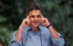 El presidente del Gobierno en funciones y secretario general del PSOE, Pedro Sánchez durante su intervención en la fiesta de los socialistas gallegos en Sigüeiro (A Coruña), este domingo